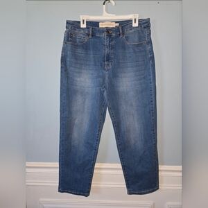 Soft Surroundings Denim Stretch Medium Wash High-Rise Cropped Jeans Size 16